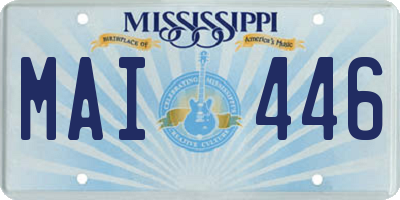 MS license plate MAI446