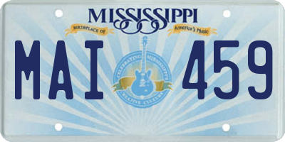 MS license plate MAI459