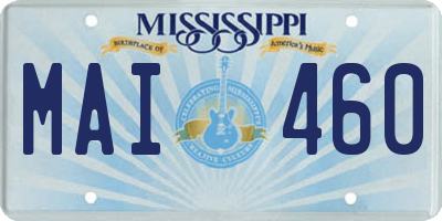 MS license plate MAI460