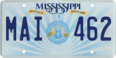 MS license plate MAI462