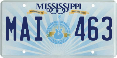MS license plate MAI463