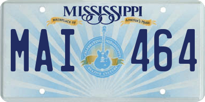 MS license plate MAI464