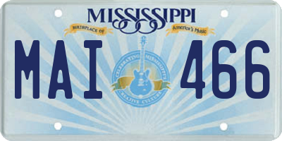 MS license plate MAI466