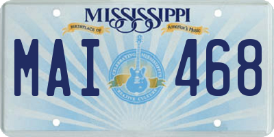 MS license plate MAI468