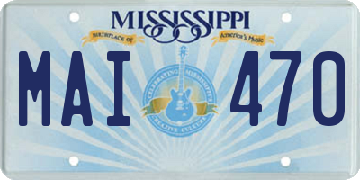 MS license plate MAI470