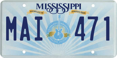 MS license plate MAI471
