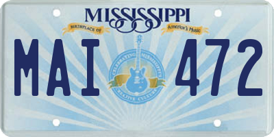 MS license plate MAI472
