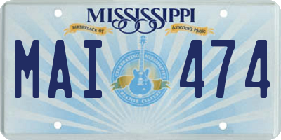 MS license plate MAI474