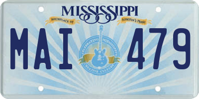 MS license plate MAI479