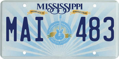 MS license plate MAI483