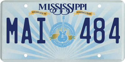 MS license plate MAI484