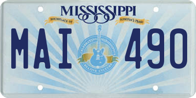MS license plate MAI490