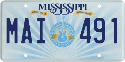 MS license plate MAI491