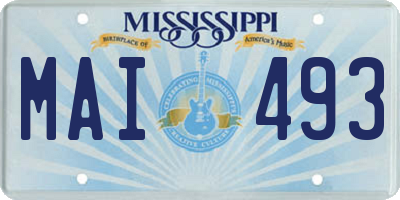 MS license plate MAI493