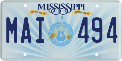MS license plate MAI494