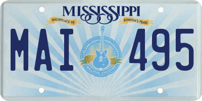 MS license plate MAI495