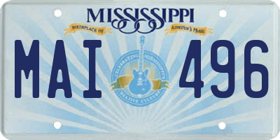 MS license plate MAI496