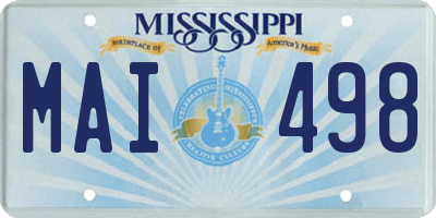 MS license plate MAI498