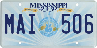 MS license plate MAI506