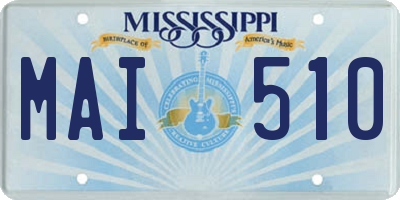 MS license plate MAI510