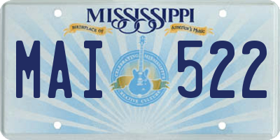 MS license plate MAI522