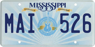 MS license plate MAI526