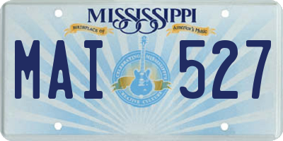 MS license plate MAI527
