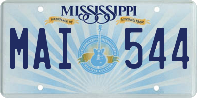 MS license plate MAI544
