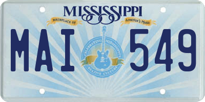 MS license plate MAI549