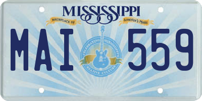 MS license plate MAI559