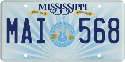 MS license plate MAI568
