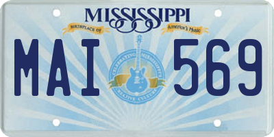 MS license plate MAI569