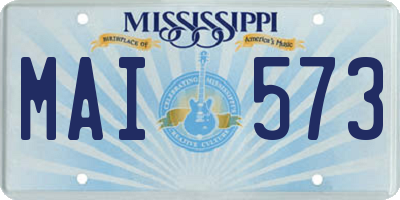 MS license plate MAI573