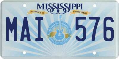 MS license plate MAI576