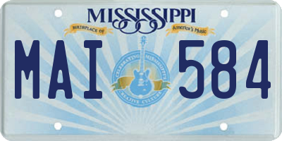 MS license plate MAI584