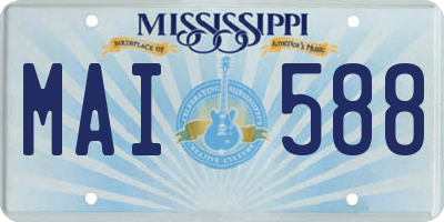 MS license plate MAI588