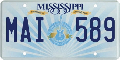 MS license plate MAI589