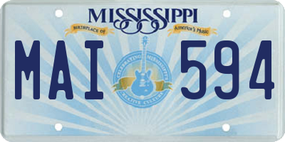 MS license plate MAI594