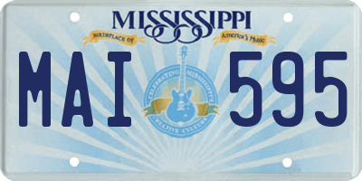 MS license plate MAI595