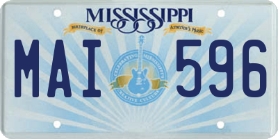 MS license plate MAI596