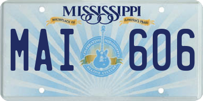 MS license plate MAI606