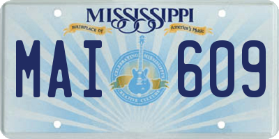 MS license plate MAI609