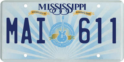 MS license plate MAI611