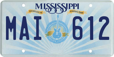 MS license plate MAI612