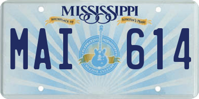 MS license plate MAI614
