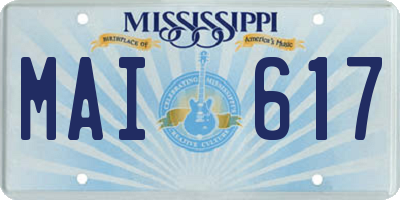 MS license plate MAI617