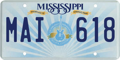 MS license plate MAI618