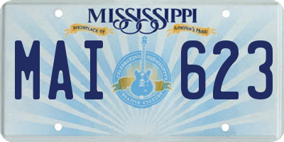 MS license plate MAI623