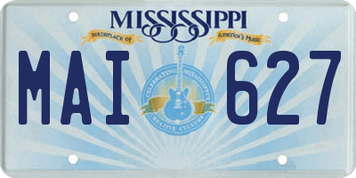 MS license plate MAI627