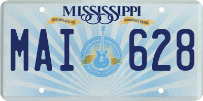 MS license plate MAI628
